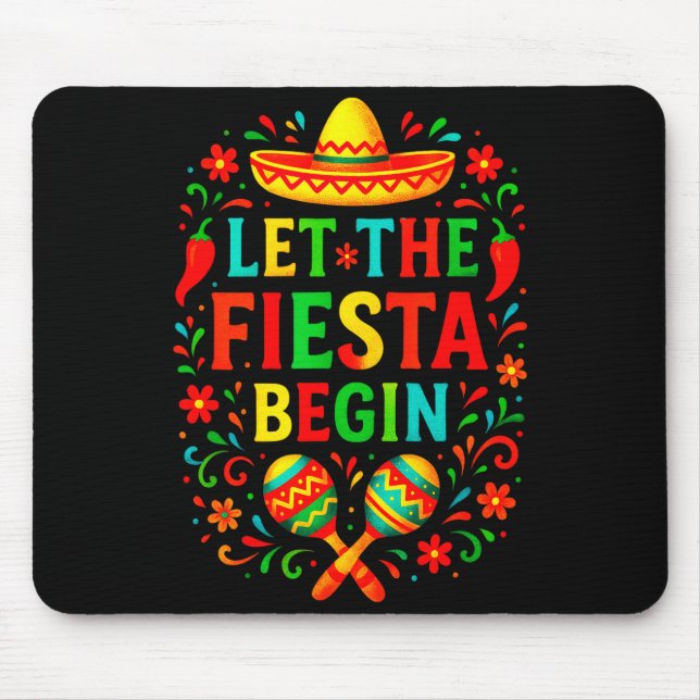 Lasst die Fiesta beginnen - Cinco de Mayo Party-Sp Mousepad (Vorne)