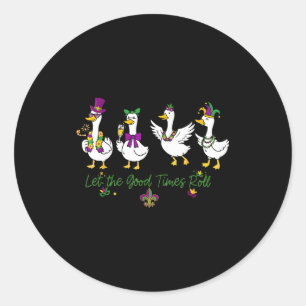 Lasst die gute Zeit rollen Mardi Gras Karneval Män Runder Aufkleber