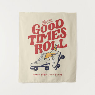 LASST DIE GUTEN ZEITEN ROLLEN 80er RETRO ROLLSCHUH Wandteppich