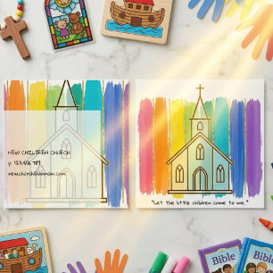 Lasst die kleinen Kinder zu mir kommen, Kinderkirc Quadratische Visitenkarte