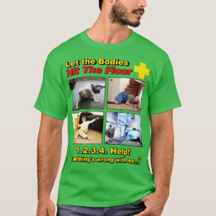 Lasst die Körper auf den Boden treffen und nicht m T-Shirt