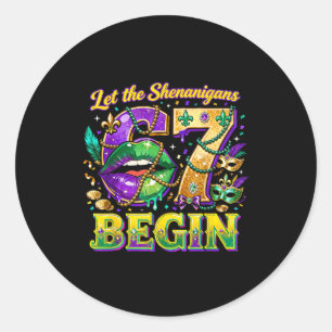 Lasst die Mardi Gras-Scherze 67 beginnen Mardi Gra Runder Aufkleber