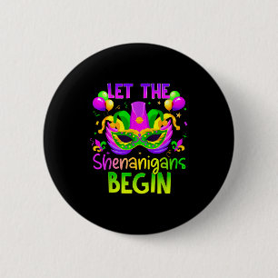 Lasst die Mätzchen beginnen Jester Lustiger Mardi  Button