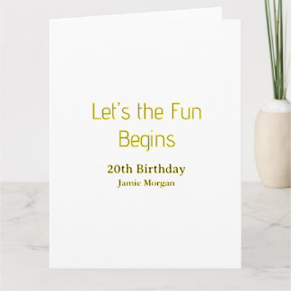 Lasst die Party beginnen 20. Geburtstag gelb blau Karte
