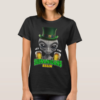 Lasst die Schelmereien beginnen Alien St. Patrick T-Shirt