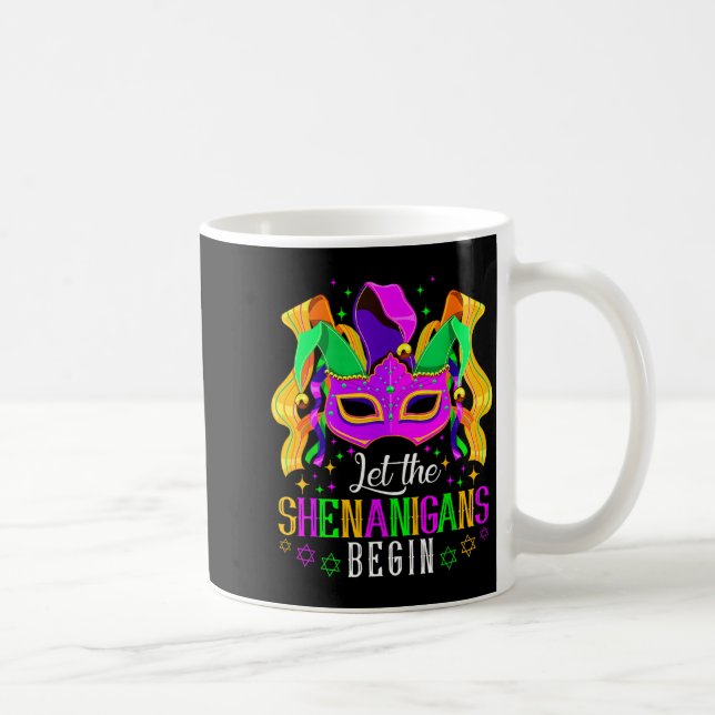 Lasst die Scherereien beginnen Jester Lustiger Mar Kaffeetasse (Rechts)