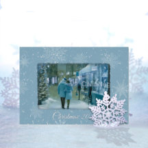 Lasst es schneien Blau Folie Weihnachtskarte