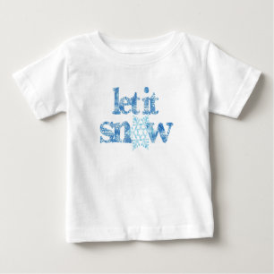 LASST ES SCHNEIEN blaue Schneeflocken erstes Schne Baby T-shirt