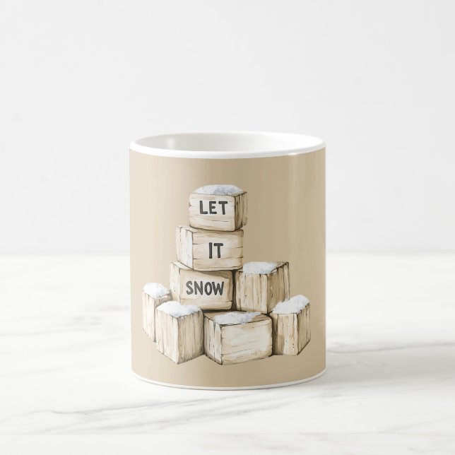 Lasst es schneien Blocks Weihnachten Kaffeetasse (Mittel)