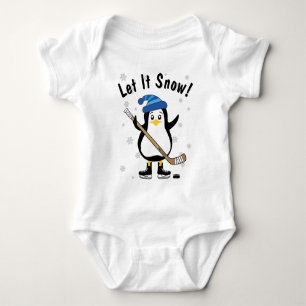 Lasst es schneien! Hockey Pinguin Baby Strampler