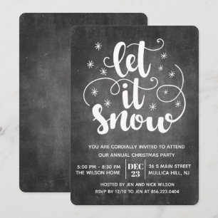 Lasst es schneien moderne Typografie Winter Einlad Einladung
