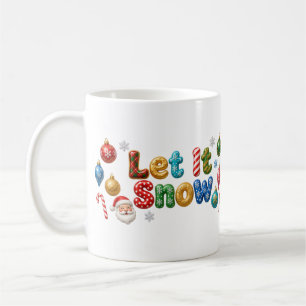 Lasst es schneien Santa-Christbaumkugel Schneefloc Kaffeetasse