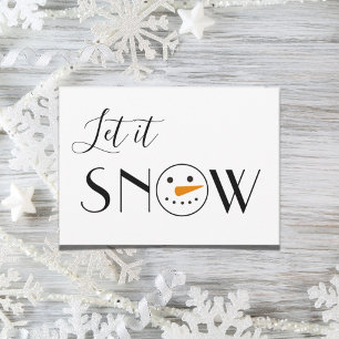 Lasst es schneien Schneemann Simple Modern Feiertagskarte
