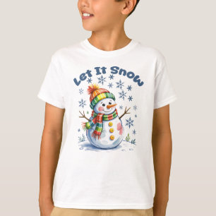 Lasst es schneien Schneemann Winter T-Shirt