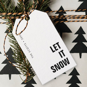 Lasst es schneien   Weihnachten Minimalist Clean S Geschenkanhänger