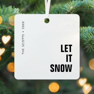 Lasst es schneien   Weihnachten Minimalist Clean S Ornament Aus Metall