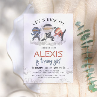 Lasst es uns am Geburtstag des Kriegers Ninja-Kamp Einladung