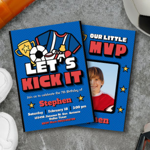 Lasst es uns kippen - Fußball Fußball mit Foto Einladung