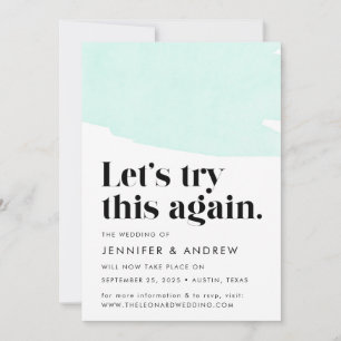 Lasst es uns nochmal versuchen Mint Hochzeit Versc Ankündigung