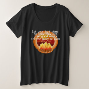 Lasst euer Licht scheinen Lagerfeuer Christliche S Große Größe T-Shirt