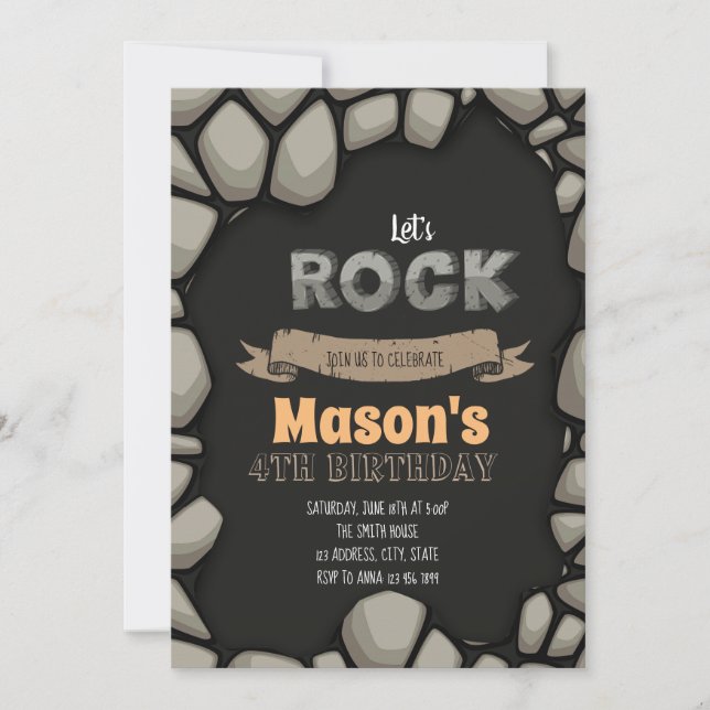Lässt Felsen-Party Einladung (Vorderseite)
