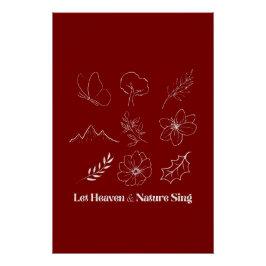 Lasst Himmel und Natur singen, florale Line-Art Poster
