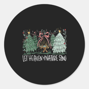 Lasst Himmel und Natur Weihnachten Baby Jesus sing Runder Aufkleber