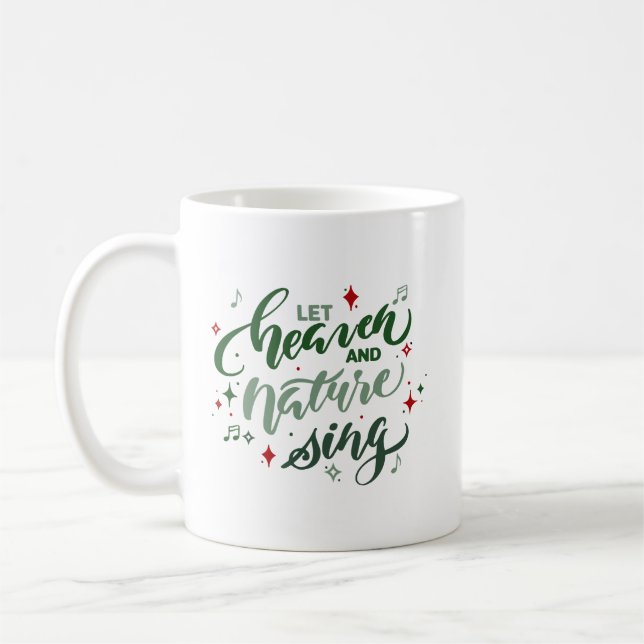 Lasst Himmel und Natur Weihnachts-Kaffeetasse sing Kaffeetasse (Links)