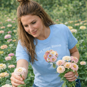 Lasst Hoffnung erblühen Himmelblauer Blumenstrauß T-Shirt