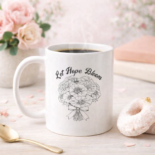 Lasst Hoffnung erblühen Zinnienstrauß Christliche Kaffeetasse