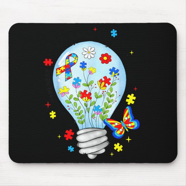 Lasst Licht scheinen Autistischer Blau Autismus-Be Mousepad (Vorne)