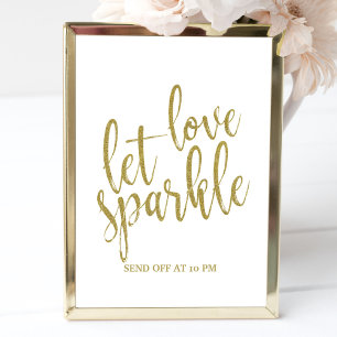 Lasst Liebe funkeln Gold Glitter 8x10 Hochzeitssch Poster