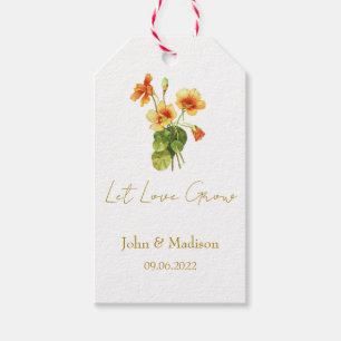 Lasst Liebe wachsen Nasturtium-Samenpackung Hochze Geschenkanhänger