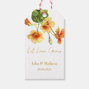 Lasst Liebe wachsen Nasturtium-Samenpackung Hochze Geschenkanhänger