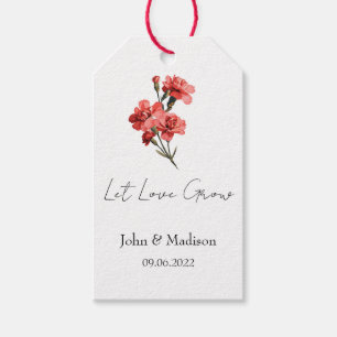 Lasst Liebe wachsen Nelkensamenpackung Hochzeit Geschenkanhänger