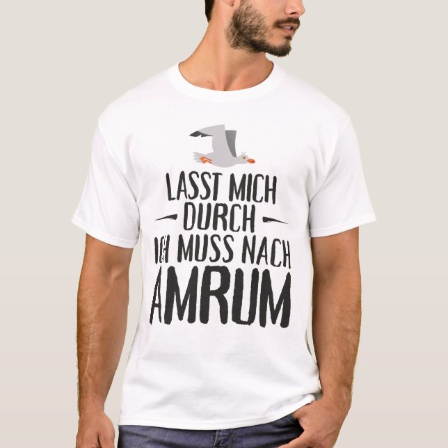 Lasst mich durch ich muss nach Amrum Möwe T-Shirt (Vorderseite)