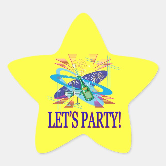 Lässt Party Stern-Aufkleber (Vorderseite)