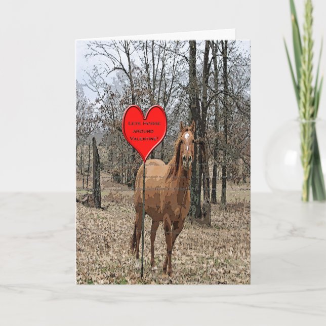 Lässt Pferd um Valentine Feiertagskarte (Vorderseite)