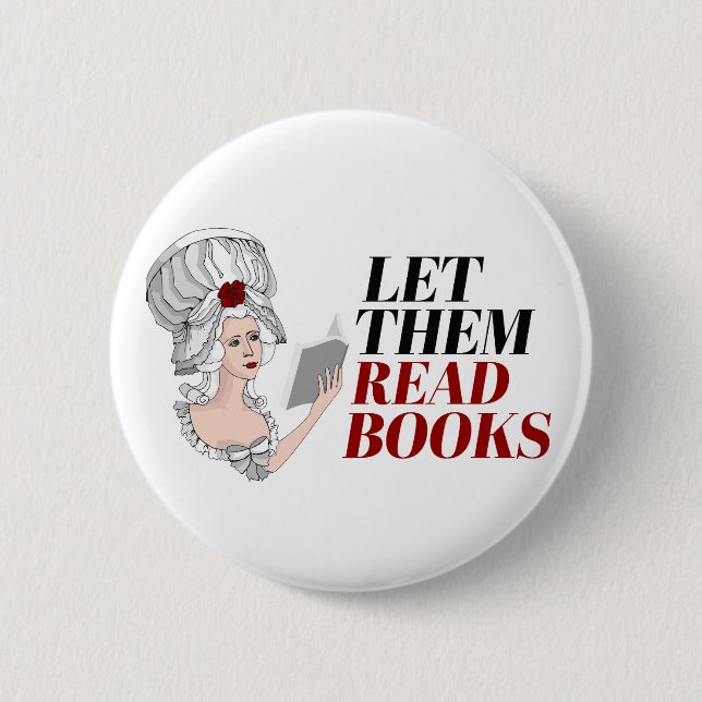 Lasst sie Bücher lesen Button (Vorderseite)