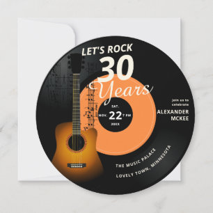 Lasst uns 30 Jahre Gitarre Vintag aufnehmen Geburt Einladung