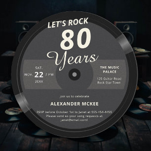 Lasst uns 80 Jahre Vintagen Rekord 80. Geburtstag Einladung