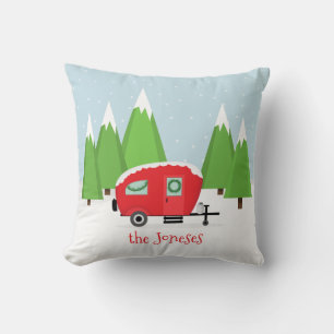 Lasst uns abenteuerliche Retro Camper Weihnachten Kissen