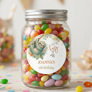 Lasst uns abhängen Faultier Kinder Geburtstag Runder Aufkleber