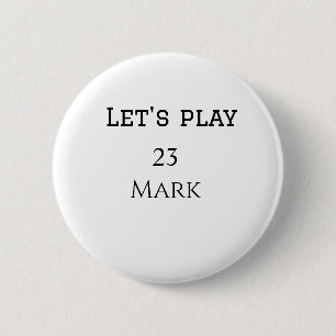 Lasst uns Add Name Monogramm Buchstaben Sport Männ Button