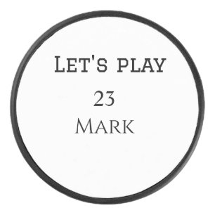 Lasst uns Add Name Monogrammbuchstabe Sport Männer Eishockey Puck