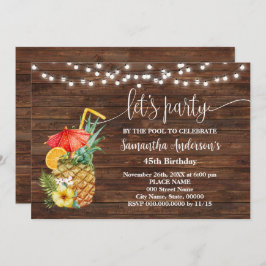 Lasst uns am Geburtstag der Poolerwachsenen Party Einladung