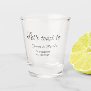 Lasst uns auf den Verlobungsfeier-Namen Datum eleg Schnapsglas