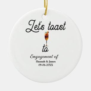 Lasst uns auf den Verlobungsfeier Namen Datum Glas Keramik Ornament
