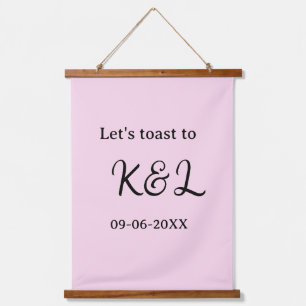 Lasst uns auf den Verlobungsnamen Buchstabe rosa a Wandteppich Mit Holzrahmen