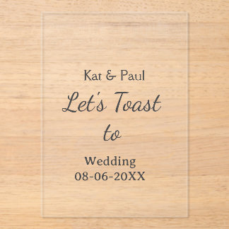 Lasst uns auf die Hochzeit Name Datum einfaches Pa Acryleinladungen